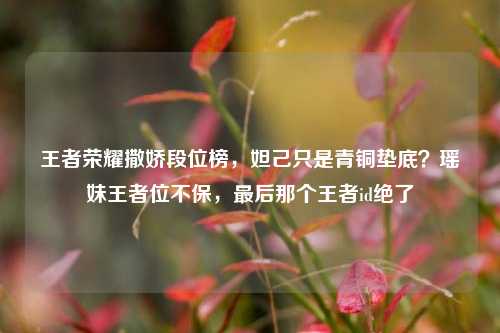 王者荣耀撒娇段位榜，妲己只是青铜垫底？瑶妹王者位不保，最后那个王者id绝了