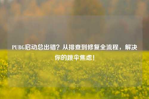 PUBG启动总出错？从排查到修复全流程，解决你的跳伞焦虑！