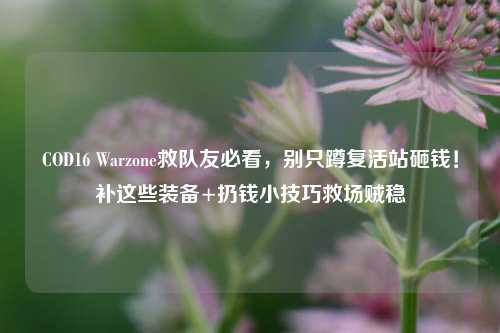 COD16 Warzone救队友必看,别只蹲复活站砸钱!补这些装备+扔钱小技巧救场贼稳