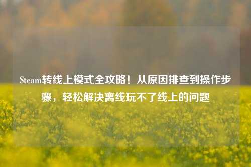 Steam转线上模式全攻略！从原因排查到操作步骤，轻松解决离线玩不了线上的问题