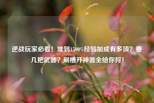 逆战玩家必看!堆到1500%经验加成有多顶?要几把武器?刷槽开神器全给你捋!